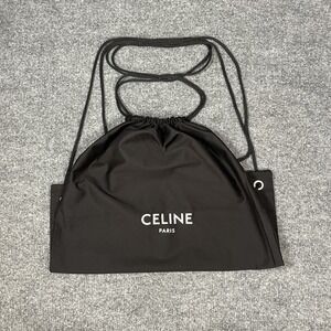 Celine Drawstring Backpack Cinch Bag Black Designer Logo Luxury Brand Travel Bag